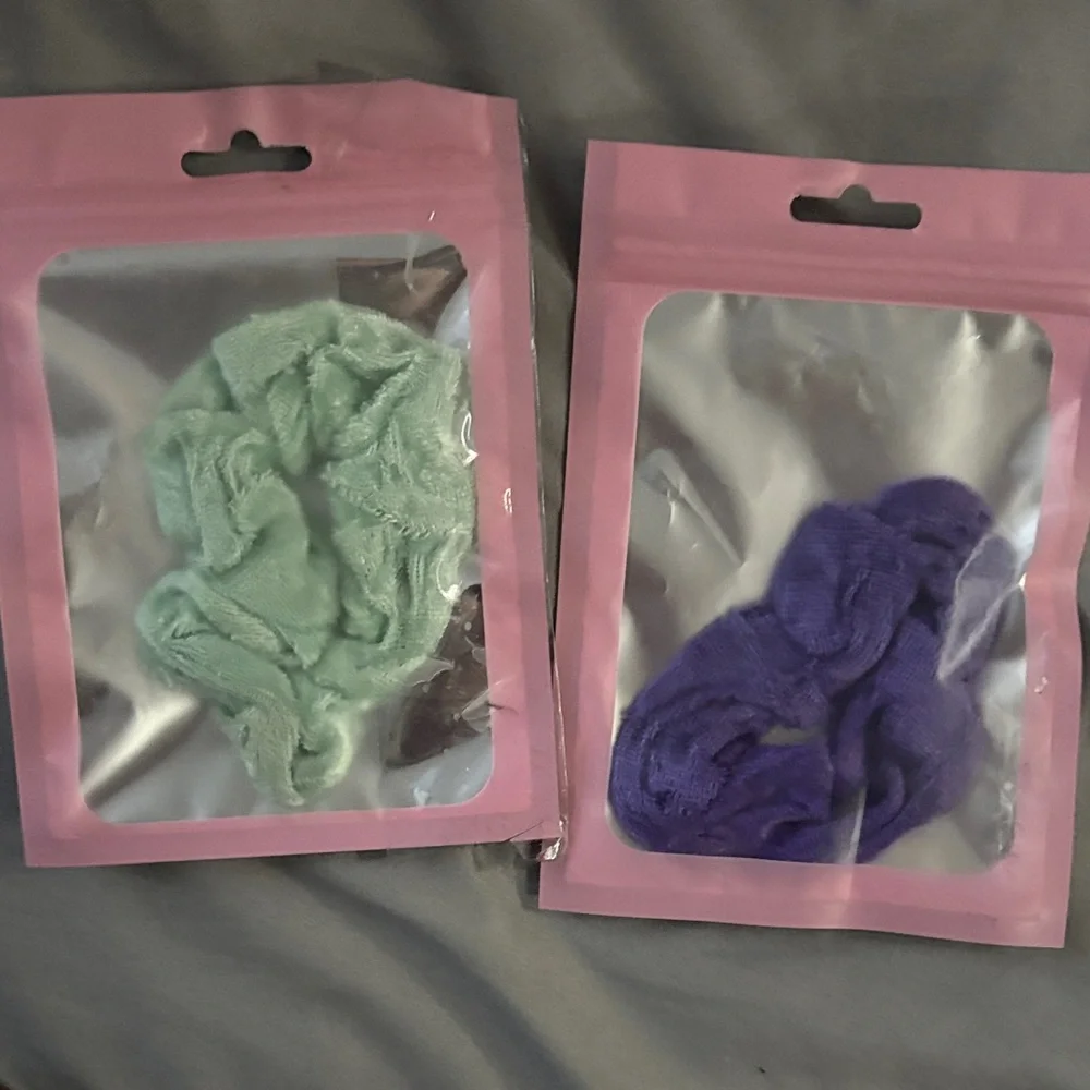 Green and Purple Hair Scrunchies - Picture 1 of 1
